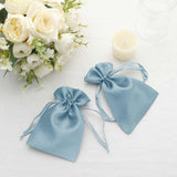 12 Pack 4x6inch Dusty Blue Satin Drawstring Wedding Party Favor Gift Bags