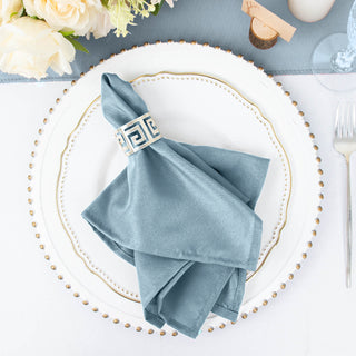 Elevate Your Table Settings with Dusty Blue Seamless Cloth Dinner Napkins
