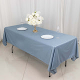 60"x102" Dusty Blue Premium Scuba Wrinkle Free Rectangular Tablecloth, Scuba Polyester Tablecloth