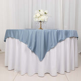 70" Dusty Blue Premium Scuba Wrinkle Free Square Table Overlay, Scuba Polyester Table Topper