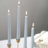 12 Pack | Dusty Blue 10inch Premium Wax Taper Candles, Unscented Candles