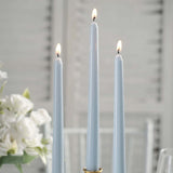 12 Pack | Dusty Blue 10inch Premium Wax Taper Candles, Unscented Candles