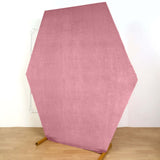 8ftx7ft Dusty Rose Soft Velvet Fitted Hexagon Wedding Arch Cover
