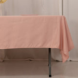 60"x102" Dusty Rose Lamour Satin Rectangle Tablecloth