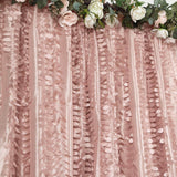 8ftx8ft Dusty Rose 3D Leaf Petal Taffeta Fabric Photography Backdrop Drape, Event Curtain Panel