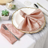 5 Pack | Dusty Rose Accordion Crinkle Taffeta Dinner Napkins | 20x20Inch