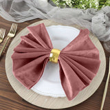 5 Pack | Dusty Rose Premium Sheen Finish Velvet Cloth Dinner Napkins | 20inch x 20inch