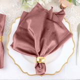 5 Pack | Dusty Rose Premium Sheen Finish Velvet Cloth Dinner Napkins | 20inch x 20inch