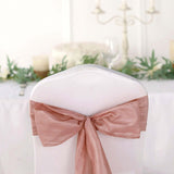 5 Pack | 6inch x 106inch Accordion Crinkle Taffeta Dusty Rose Chair Sashes