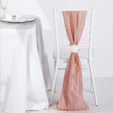 5 Pack | 6inch x 106inch Accordion Crinkle Taffeta Dusty Rose Chair Sashes