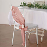 5 Pack | 6inch x 106inch Accordion Crinkle Taffeta Dusty Rose Chair Sashes