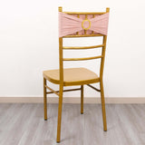 5 Pack Dusty Rose Spandex Chair Sashes with Gold Diamond Buckles, Elegant Stretch Chair Bands