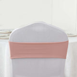 5 Pack | 5inch x 12inch Dusty Rose Spandex Stretch Chair Sash