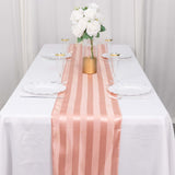 12x108inch Dusty Rose Satin Stripe Table Runner, Elegant Tablecloth Runner