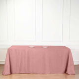 90"x132" Dusty Rose Polyester Rectangular Tablecloth