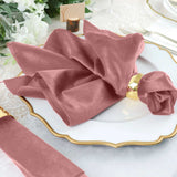 5 Pack | Dusty Rose Premium Sheen Finish Velvet Cloth Dinner Napkins | 20inch x 20inch