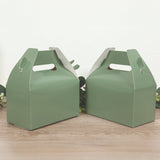 25 Pack Dusty Sage Green Candy Gift Tote Gable Boxes, Party Favor Treat Bags