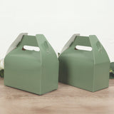 25 Pack Dusty Sage Green Candy Gift Tote Gable Boxes, Party Favor Treat Bags