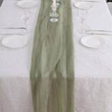 6ft Eucalyptus Sage Green Premium Chiffon Table Runner