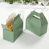 25 Pack Dusty Sage Green Candy Gift Tote Gable Boxes, Party Favor Treat Bags