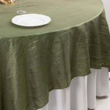 Dusty Sage Green Accordion Crinkle Taffeta Square Table Overlay