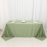 90x132inch Dusty Sage Green Premium Scuba Wrinkle Free Rectangular Tablecloth, Seamless Scuba