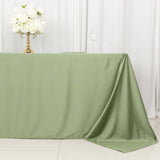 90x132inch Dusty Sage Green Premium Scuba Wrinkle Free Rectangular Tablecloth, Seamless Scuba