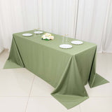 90x132inch Dusty Sage Green Premium Scuba Wrinkle Free Rectangular Tablecloth, Seamless Scuba