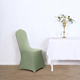 Eucalyptus Sage Green Spandex Stretch Fitted Banquet Slip On Chair Cover - 160 GSM