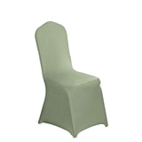 Eucalyptus Sage Green Spandex Stretch Fitted Banquet Slip On Chair Cover - 160 GSM