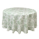 Polyester 120 Round Tablecloth White - Dusty Sage Green French Toile Pattern