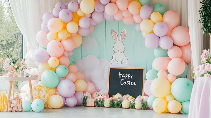 easter backdrop ideas-balloon arch