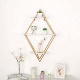 31inch Geometric Diamond Shaped 3-Tier Gold Metal Dessert Cupcake Stand Rack