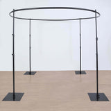 10ft Adjustable 4-Post Round Black Metal Backdrop Stand Canopy