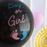 24inch Gender Reveal Pink Confetti Filled Boy Or Girl Print Latex Balloon