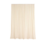 Beige Fire Retardant Polyester Curtain Panel Backdrops With Rod Pockets - 10ftx10ft