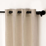 2 Pack | Handmade Beige Faux Linen Curtains 52x96inch Curtain Panels With Chrome Grommets