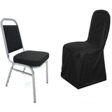 Black Stretch Slim Fit Scuba Chair Covers, Wrinkle Free Durable Slip On Chair Covers