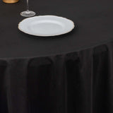 120inch Black Premium Scuba Round Tablecloth, Wrinkle Free Polyester Seamless Tablecloth