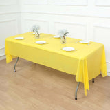 5 Pack Yellow Rectangle Plastic Table Covers, 54inchx108inch PVC Disposable Tablecloths