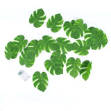 10ft Warm White LED Artificial Tropical Palm Leaf Vine String Lights#whtbkgd