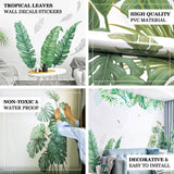 Green Tropical Assorted Hanging Leaves Wall Decals, Plant Peel Removable Stickers