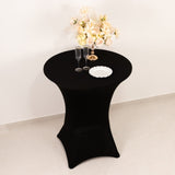 Black Highboy Spandex Cocktail Table Cover, Fitted Stretch Tablecloth