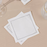 50-Pack Cotton Cocktail Napkins White 4.5"x4.5" - Disposable Napkins for Luxury Party