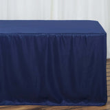 8FT Navy Blue Fitted Polyester Rectangular Table Cover