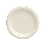 50 Pack | 7inch White Biodegradable Bagasse Dessert Plates, Sugarcane Appetizer Salad Party Plates
