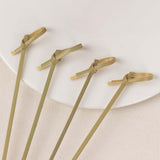 6inch Eco Friendly Twisted Knot Party Picks, Bamboo Skewers, Decorative Top Cocktail Sticks