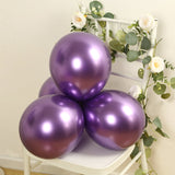 50 Pack Chrome Purple Biodegradable Latex Balloons 12inch Thick Eco Friendly Metallic Party Balloons