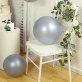 10 Pack Chrome Silver Biodegradable Latex Balloons 18inch Thick Eco Friendly Metallic Party Balloons