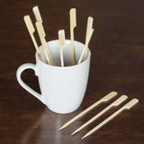 100 Pack | 6inch Eco Friendly Paddle Shaped Bamboo Skewers Cocktail Picks